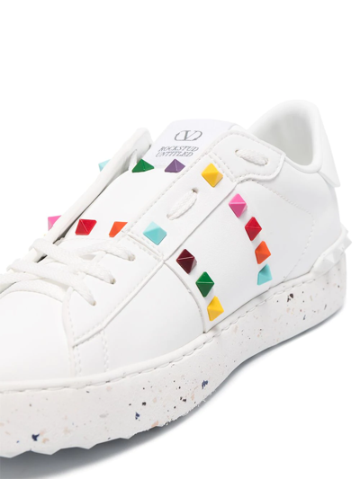 Valentino Open For A Change Rockstud Low-top Sneakers In White