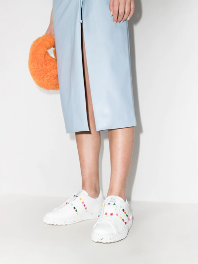 Valentino Open For A Change Rockstud Low-top Sneakers In White