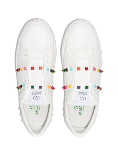 Valentino Open For A Change Rockstud Low-top Sneakers In White
