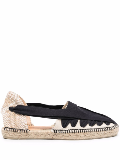 Castaã±er Norman Ribbon-woven Canvas Espadrilles In Black