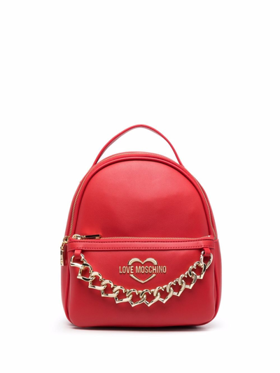 Love Moschino Logo-plaque Backpack In Red | ModeSens