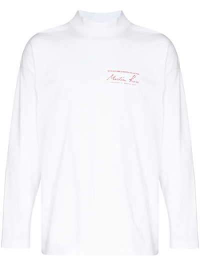 Shop Martine Rose Logo-print Long-sleeve T-shirt In White