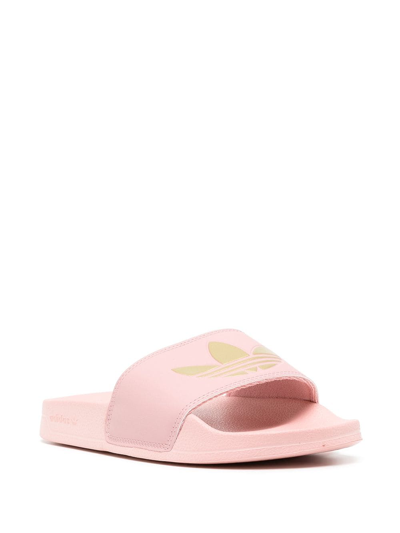 Adidas Originals Adilette Lite Trefoil-logo Slides In Pink