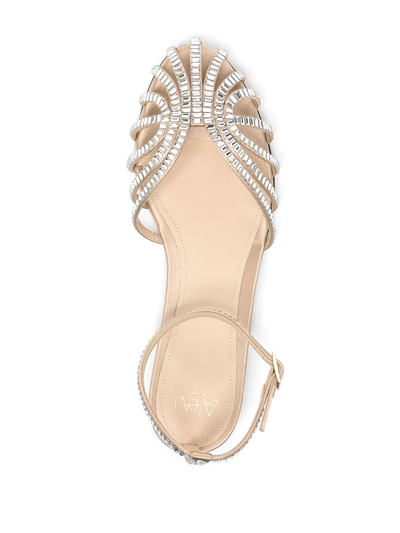 Shop Alevì Rebecca Crystal-embellished Sandals In Neutrals