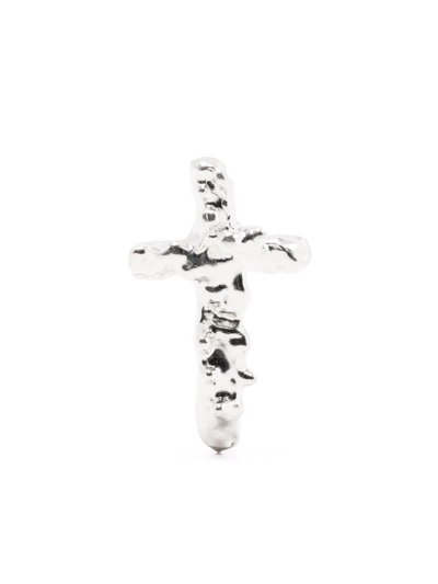 Shop Alighieri The Frosted Dagger Stud Earring In Silver