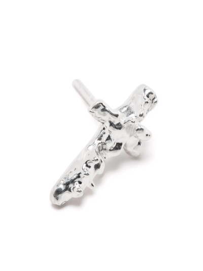 Shop Alighieri The Frosted Dagger Stud Earring In Silver