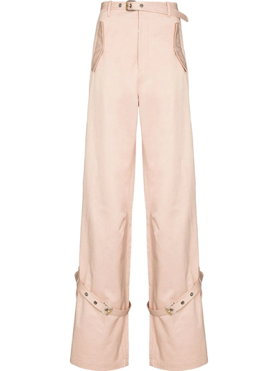 Shop Dion Lee Belted Flared Trousers In Pink