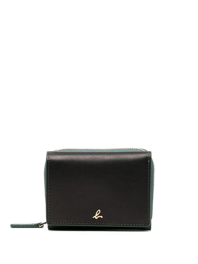 Shop Agnès B. Two-tone Leather Purse In Black
