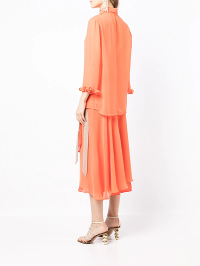 Shop Baruni Asymmetric Skirt Set In Orange