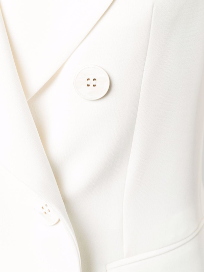 Shop Alberto Biani Double-breasted Fitted Blazer In White