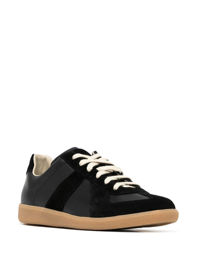 Maison Margiela Replica Low-top Suede Trainers In Black | ModeSens