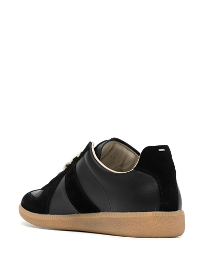 Maison Margiela Replica Low-top Suede Trainers In Black | ModeSens
