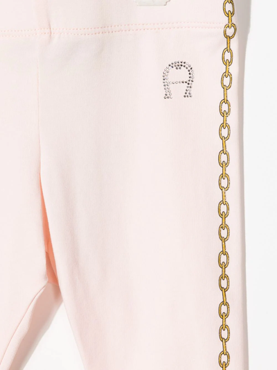 Shop Aigner Chain-print Leggings In Pink