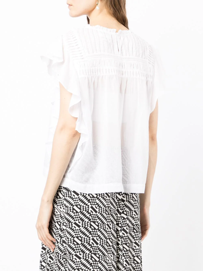 Shop Isabel Marant Étoile Layona Ruffled Top In White