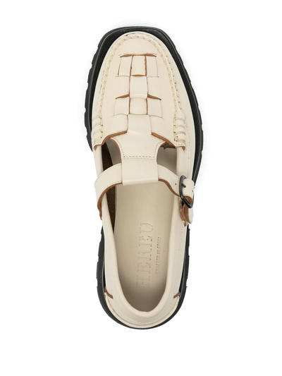 Shop Hereu Soller Sport T-bar Loafers In Neutrals