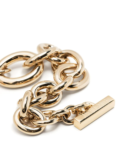 Shop Jacquemus Oversized Chain T-bar Bracelet In Gold