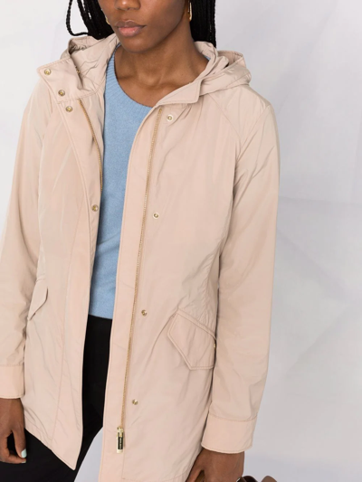 Shop Woolrich Summer Button-front Parka Coat In Neutrals