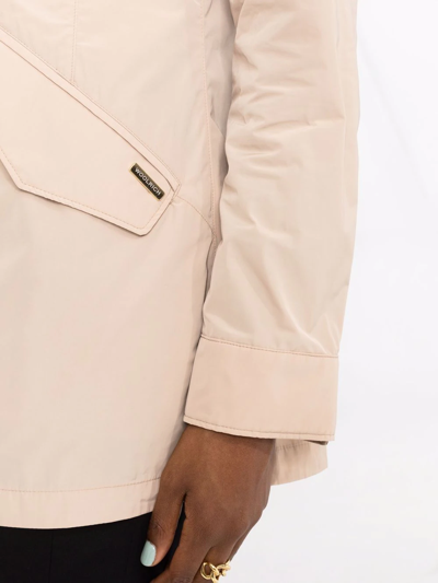 Shop Woolrich Summer Button-front Parka Coat In Neutrals