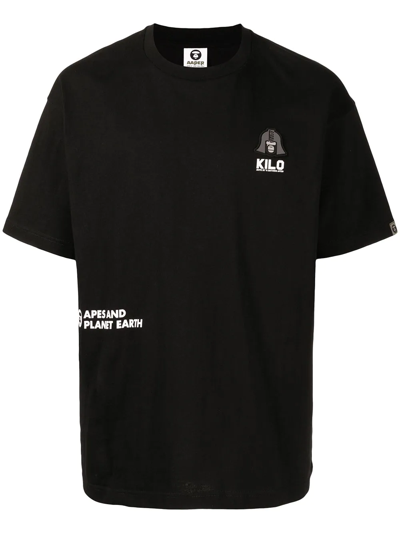 Shop Aape By A Bathing Ape Logo-print Short-sleeved T-shirt In Black