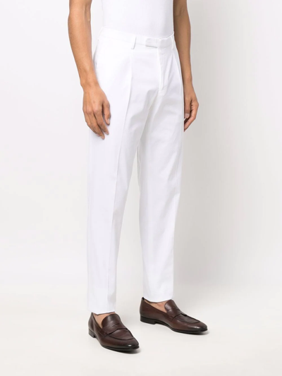 Shop Boglioli Straight-leg Tailored Trousers In White