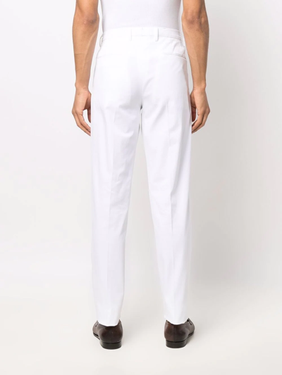 Shop Boglioli Straight-leg Tailored Trousers In White