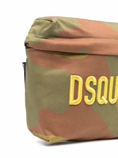 Shop Dsquared2 Embroidered-logo Shoulder Bag In Green