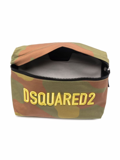 Shop Dsquared2 Embroidered-logo Shoulder Bag In Green