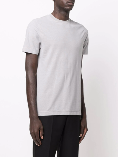 Shop Zanone Round Neck T-shirt In Grey