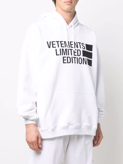 Shop Vetements Logo-print Oversized Hoodie In White
