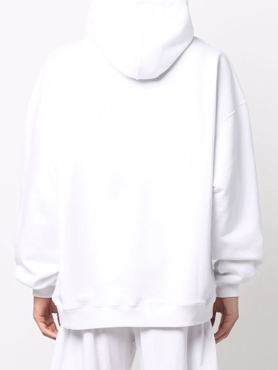 Shop Vetements Logo-print Oversized Hoodie In White