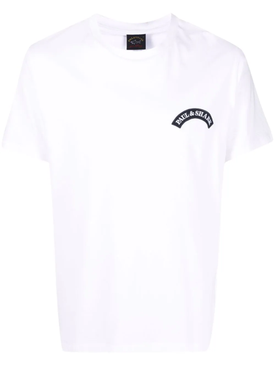 Shop Paul & Shark Save The Sea Cotton T-shirt In White