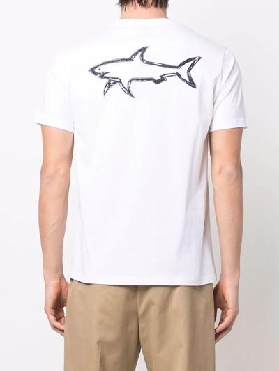 Shop Paul & Shark Save The Sea Cotton T-shirt In White