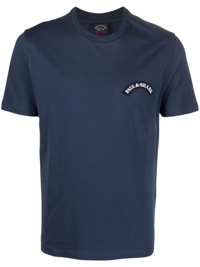 Shop Paul & Shark Save The Sea Cotton T-shirt In Blue