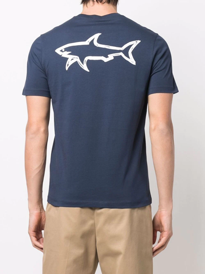 Shop Paul & Shark Save The Sea Cotton T-shirt In Blue