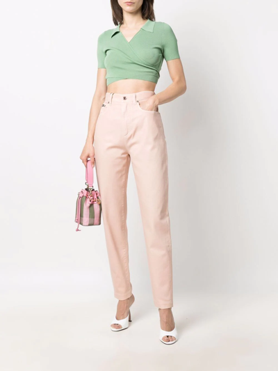 Dolce & Gabbana Tapered High-waisted Trousers In Neutrals