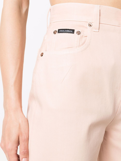 Dolce & Gabbana Tapered High-waisted Trousers In Neutrals