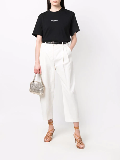 Shop Stella Mccartney Tapered Cropped Trousers In White