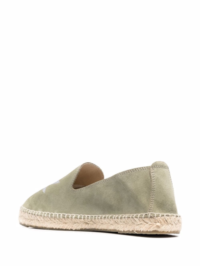 Shop Manebi Palm Springs Embroidered Espadrilles In Green