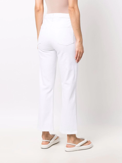 Shop Re/done High-waisted Straight Leg Jeans In White