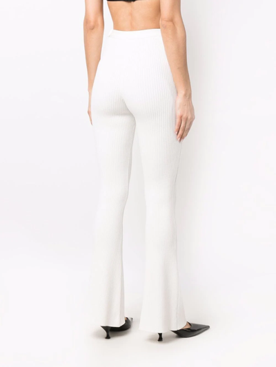 罗纹高腰喇叭裤