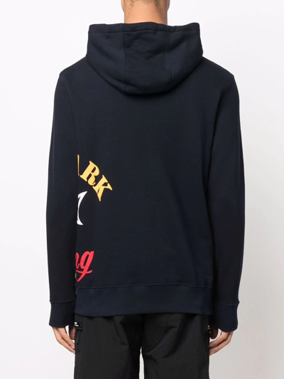 Paul & Shark Oversized Logo-print Hoodie In Blue
