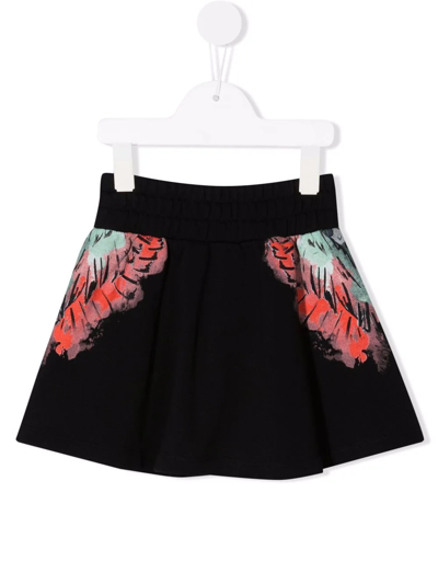Shop Marcelo Burlon County Of Milan Wings-print Flared Skirt In Black