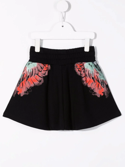 Shop Marcelo Burlon County Of Milan Wings-print Flared Skirt In Black