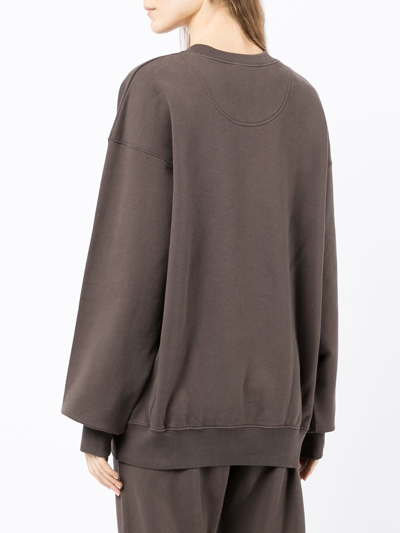 7 Days Active Monday Logo-print Organic-cotton Sweatshirt In Brown