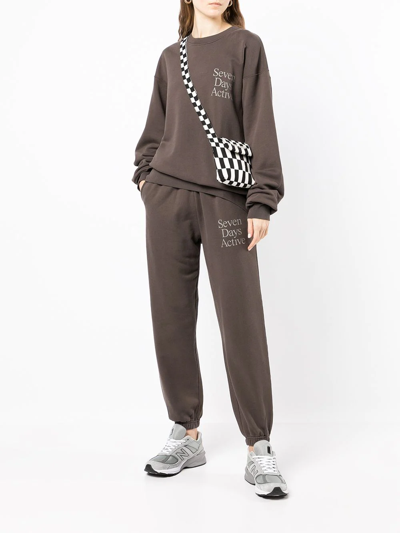 7 Days Active Logo-print Track Pants In Grey