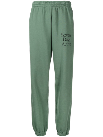 7 Days Active Logo-print Track Pants In Green