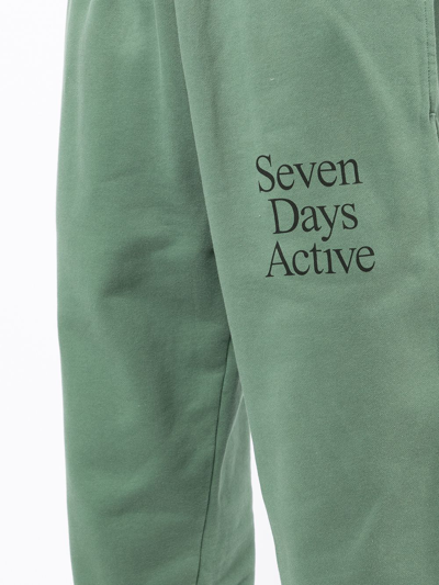 7 Days Active Logo-print Track Pants In Green