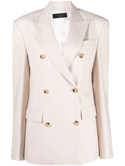Shop Amiri Double-breasted Wool Jacket In Pink