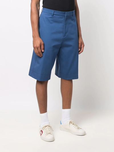 Shop Etro Straight-leg Chino Shorts In Blue