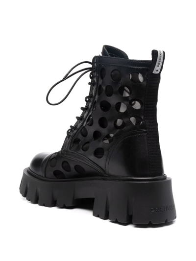 Shop Premiata Spotted Leather Ankle Boots In Black